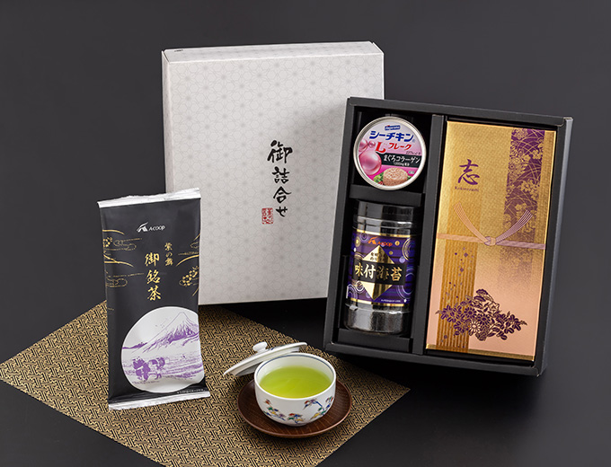 お茶 紫の舞・味付海苔・シーチキンセット