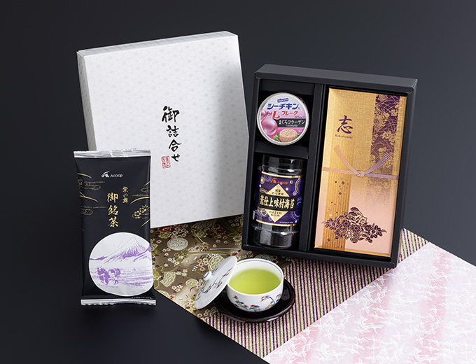 お茶 紫の舞・味付海苔・シーチキンセット
